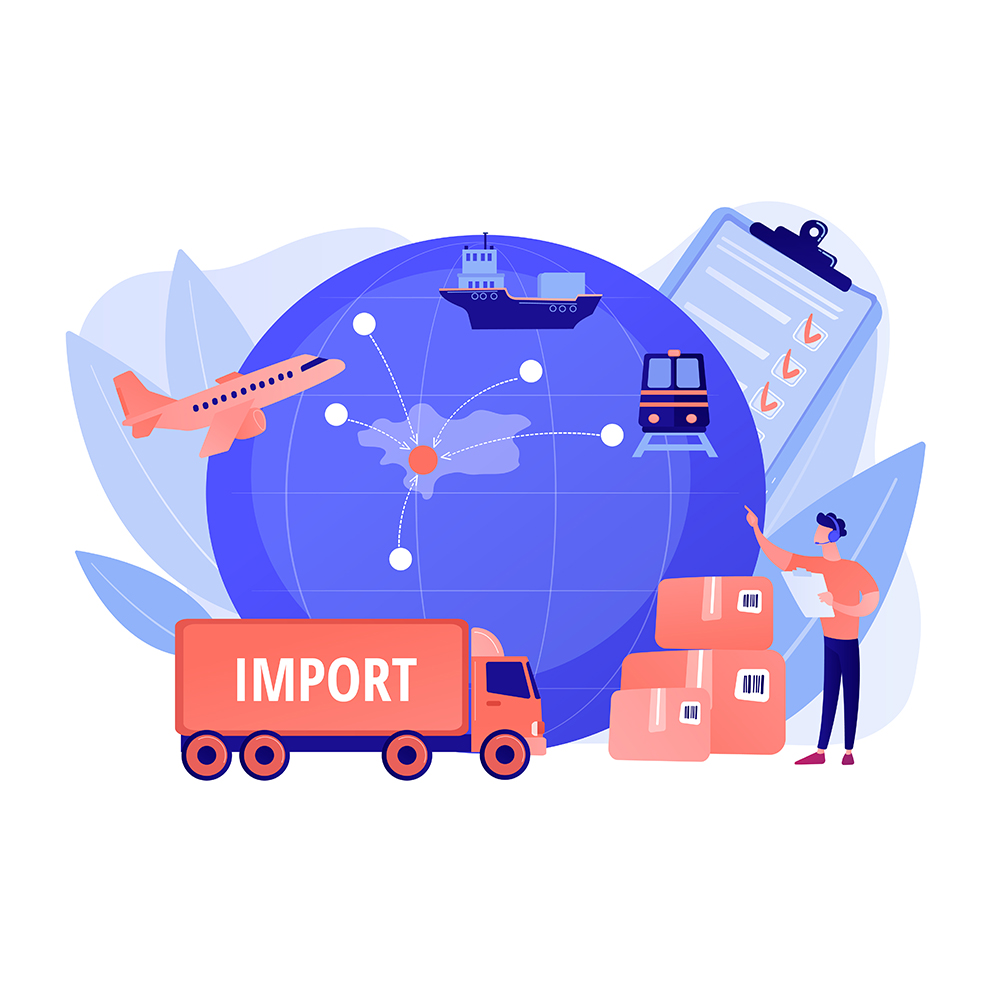 Export control concept vector illustration